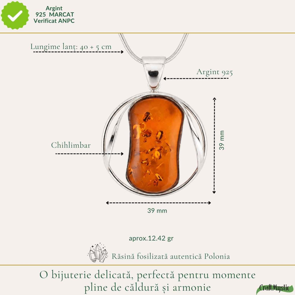 Colier cu Chihlimbar, Argint 925 – CraftMystic
