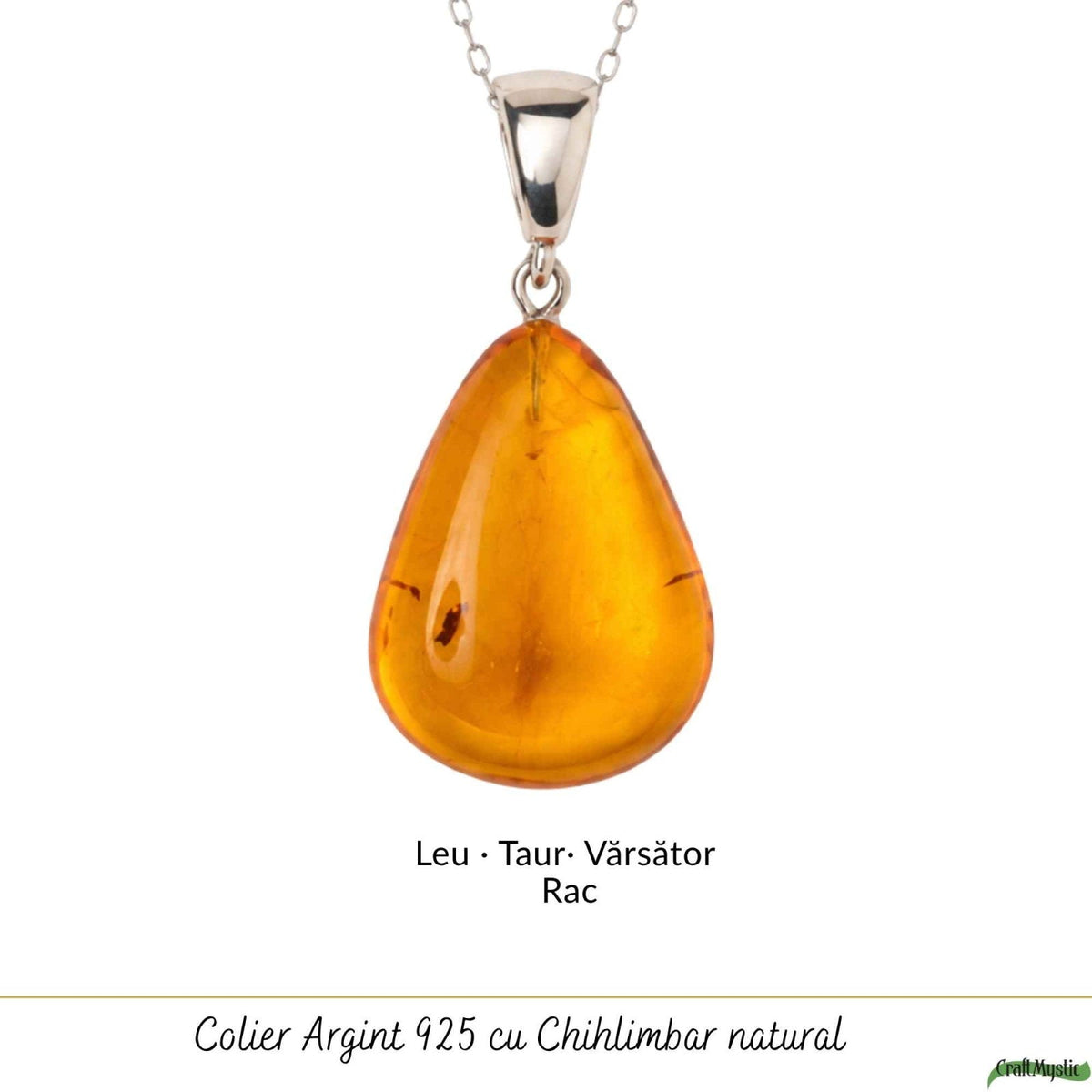 Colier cu Chihlimbar, Argint 925 – CraftMystic
