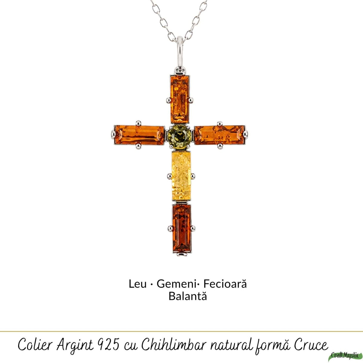Colier cu Chihlimbar, Argint 925 – CraftMystic