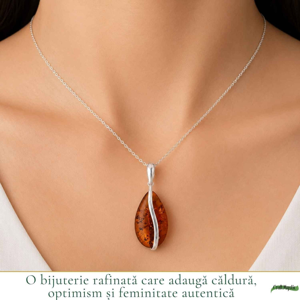 Colier cu Chihlimbar, Argint 925 – CraftMystic