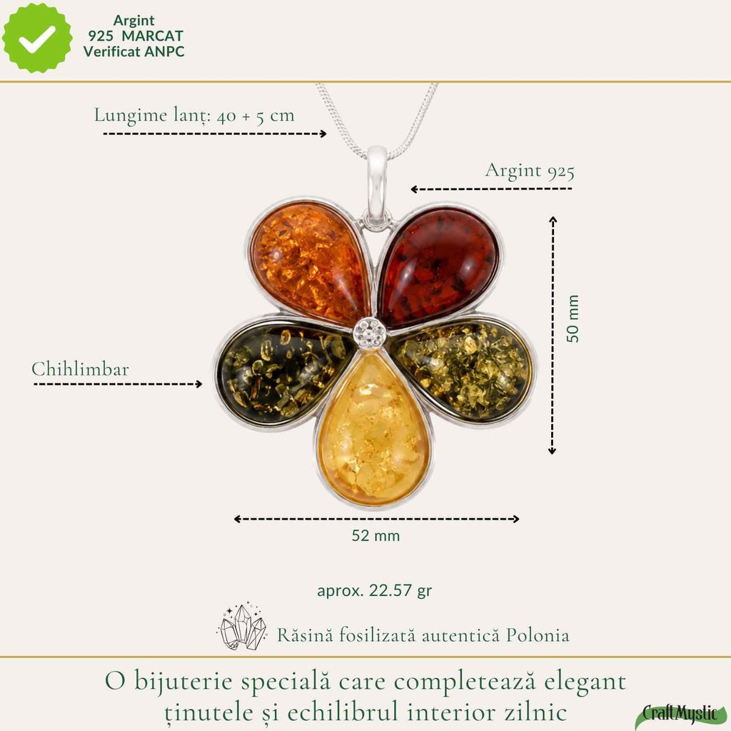 Colier cu Chihlimbar, Argint 925 – CraftMystic