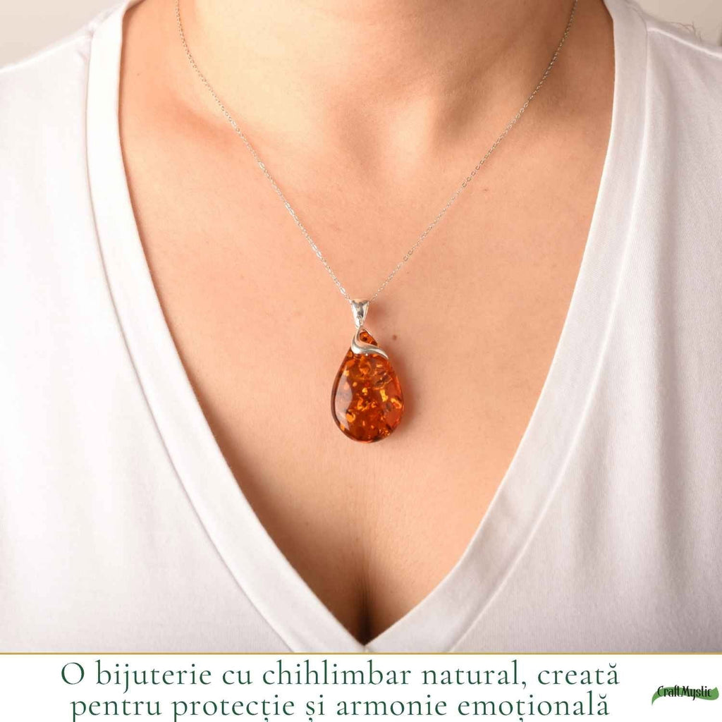 Colier cu Chihlimbar, Argint 925 – CraftMystic