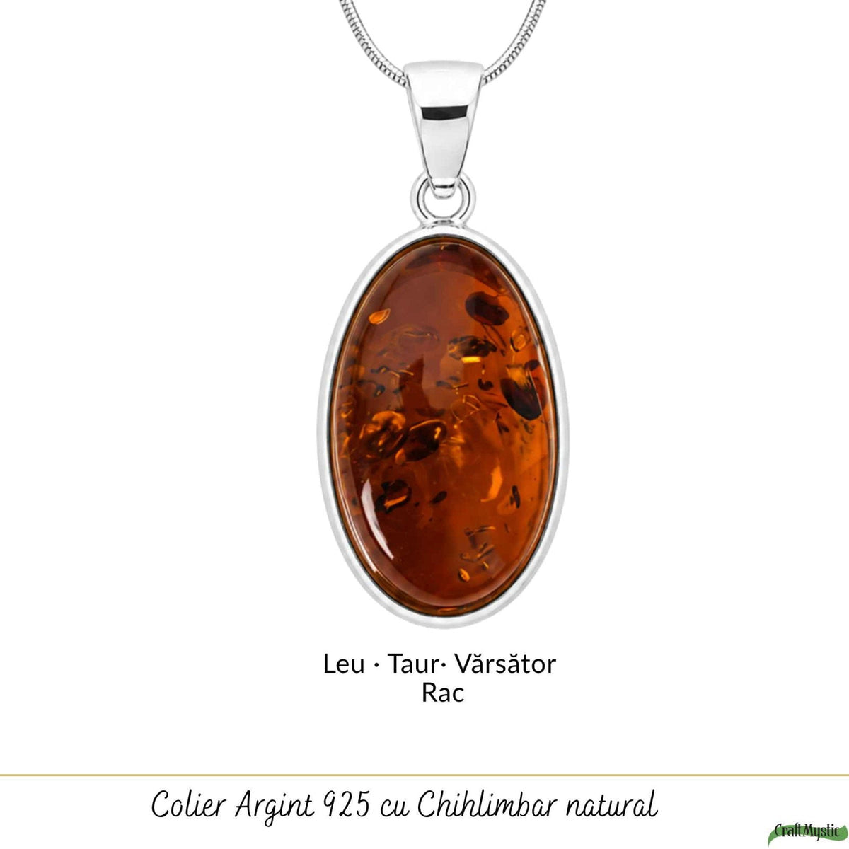 Colier cu Chihlimbar, Argint 925 – CraftMystic