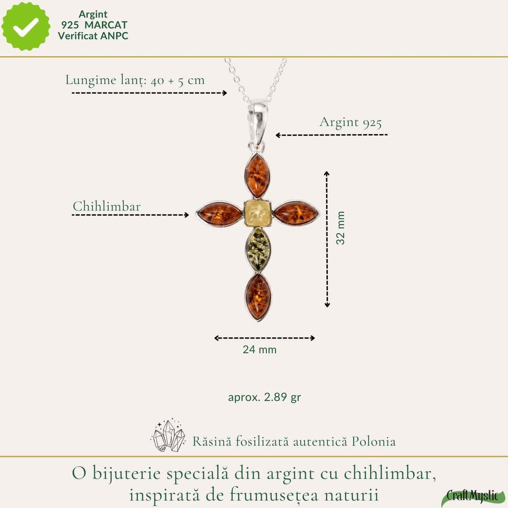 Colier cu Chihlimbar, Argint 925 – CraftMystic