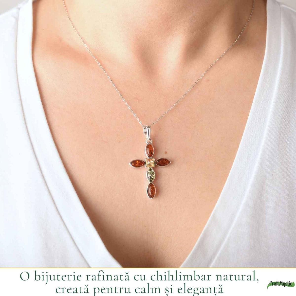 Colier cu Chihlimbar, Argint 925 – CraftMystic
