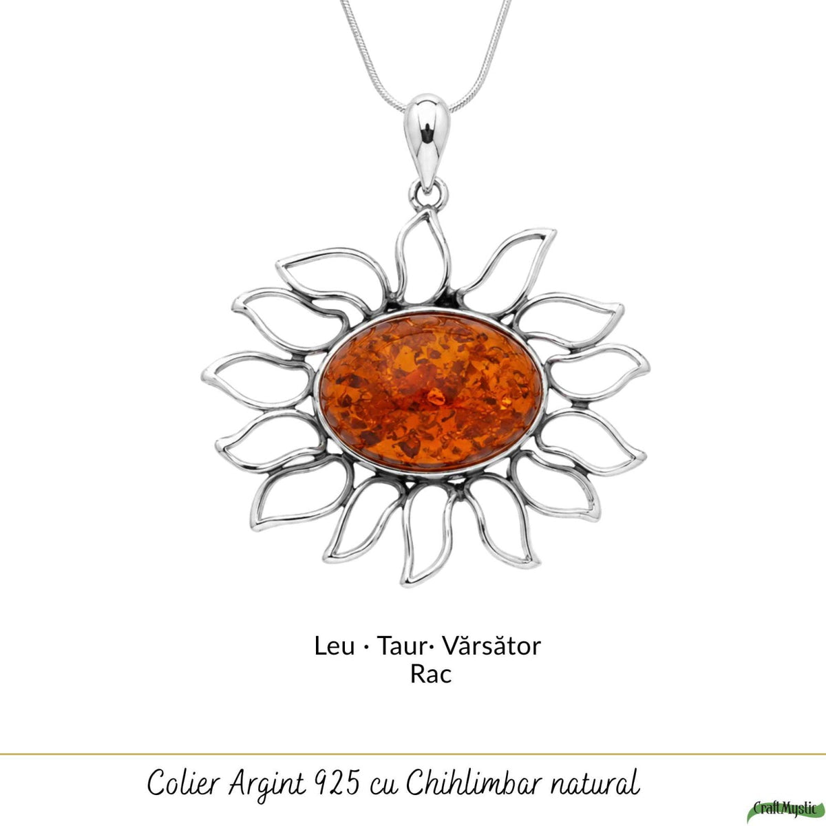 Colier cu Chihlimbar, Argint 925 – CraftMystic