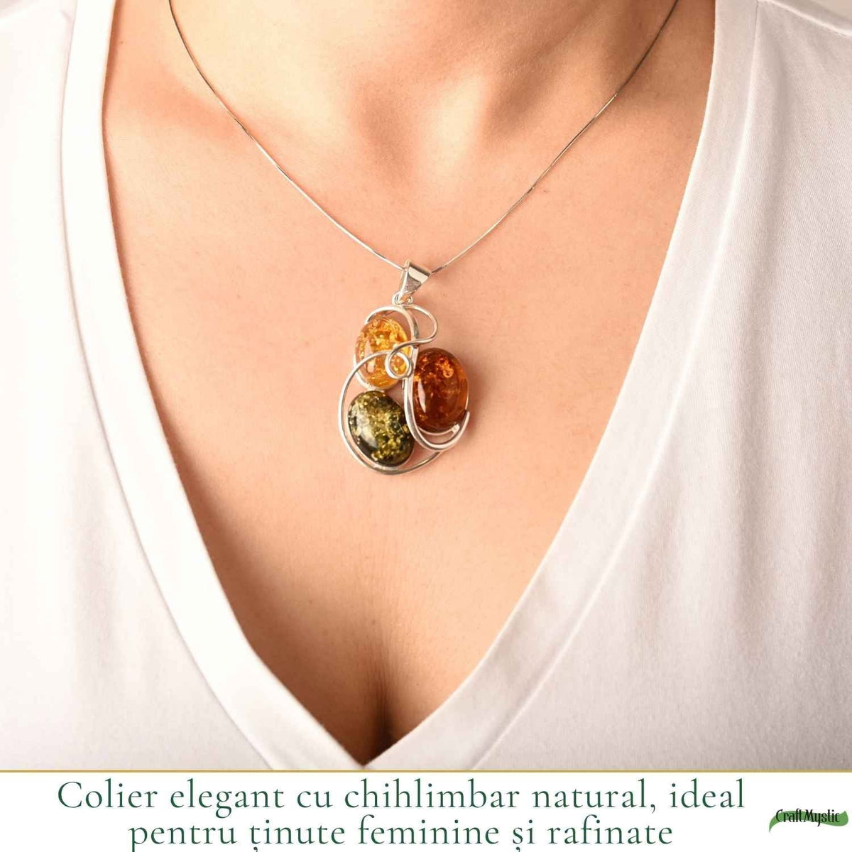 Colier cu Chihlimbar, Argint 925 – CraftMystic