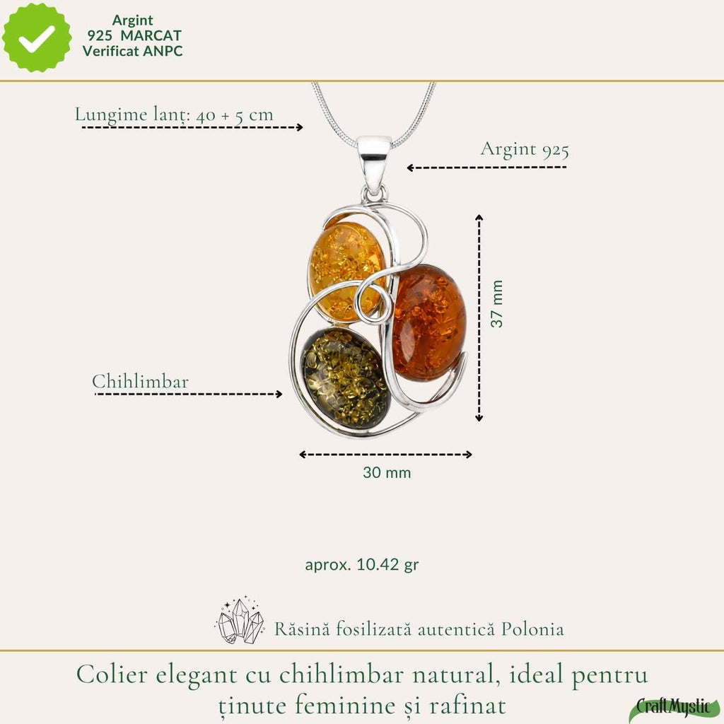 Colier cu Chihlimbar, Argint 925 – CraftMystic