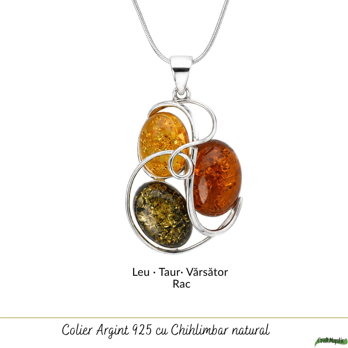 Colier cu Chihlimbar, Argint 925 – CraftMystic
