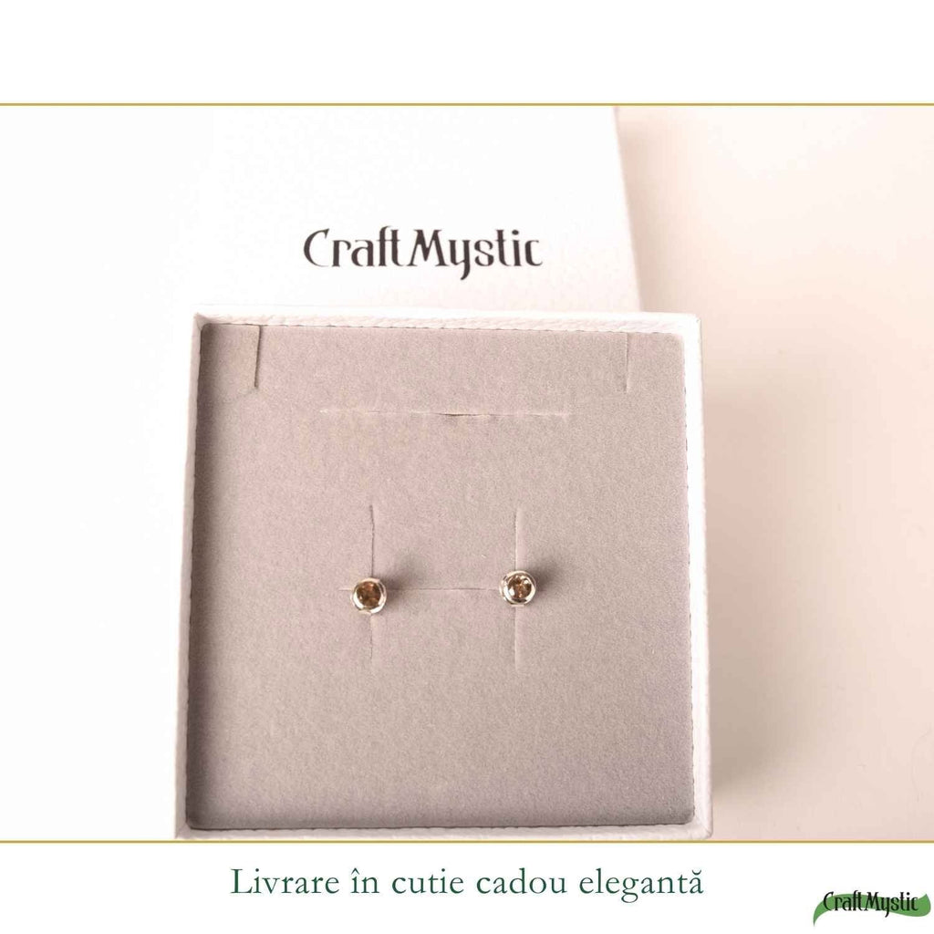 Cercei cu Cuarț Fumuriu, Argint 925 – CraftMystic