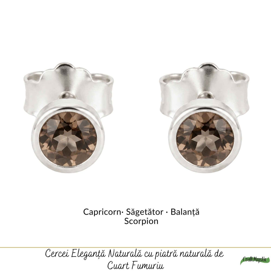 Cercei cu Cuarț Fumuriu, Argint 925 – CraftMystic