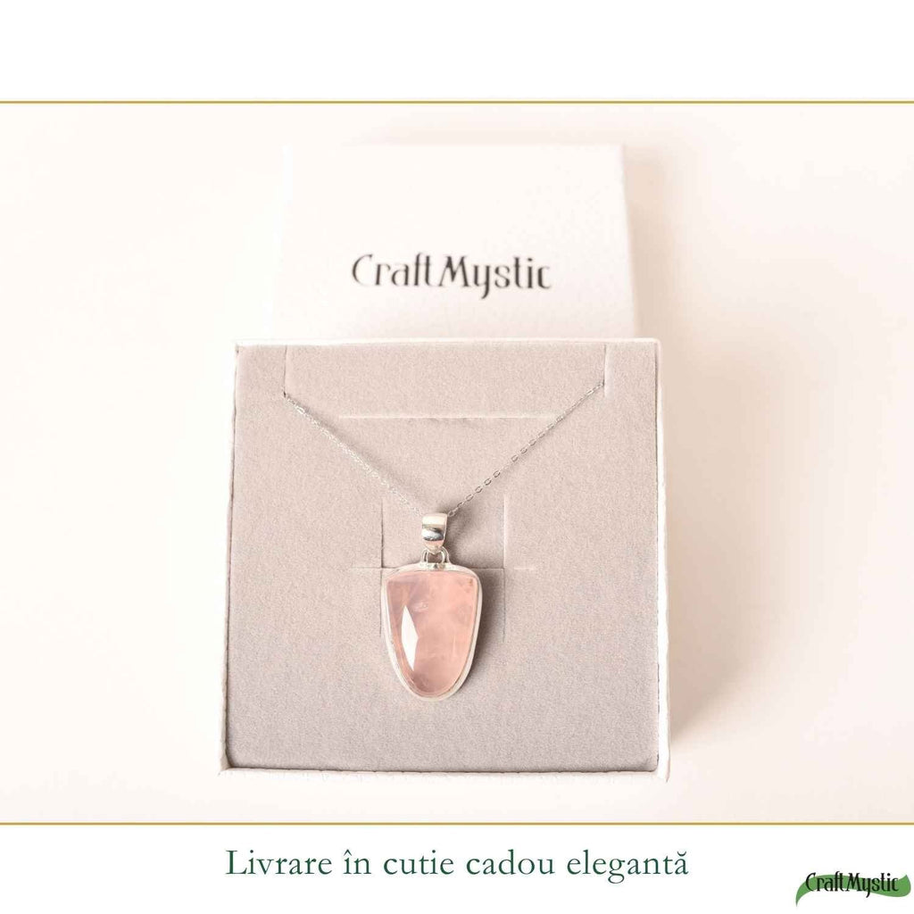 Colier cu Cuarț Roz, Argint 925 – CraftMystic
