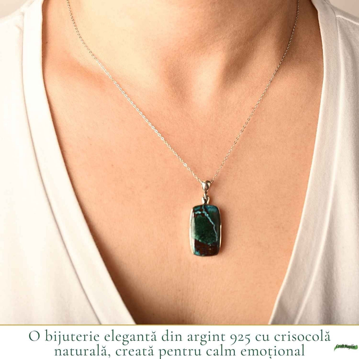 Colier cu Crisocol, Argint 925 – CraftMystic