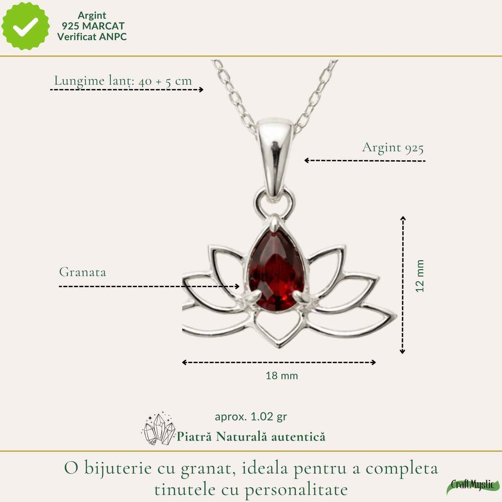 Colier cu Granat, Argint 925 – CraftMystic