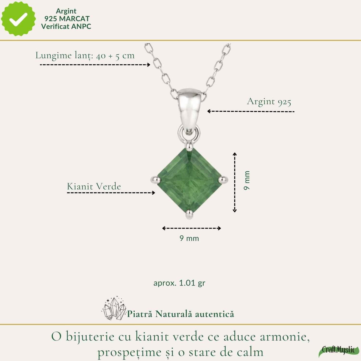 Colier cu Kyanit, Argint 925 – CraftMystic