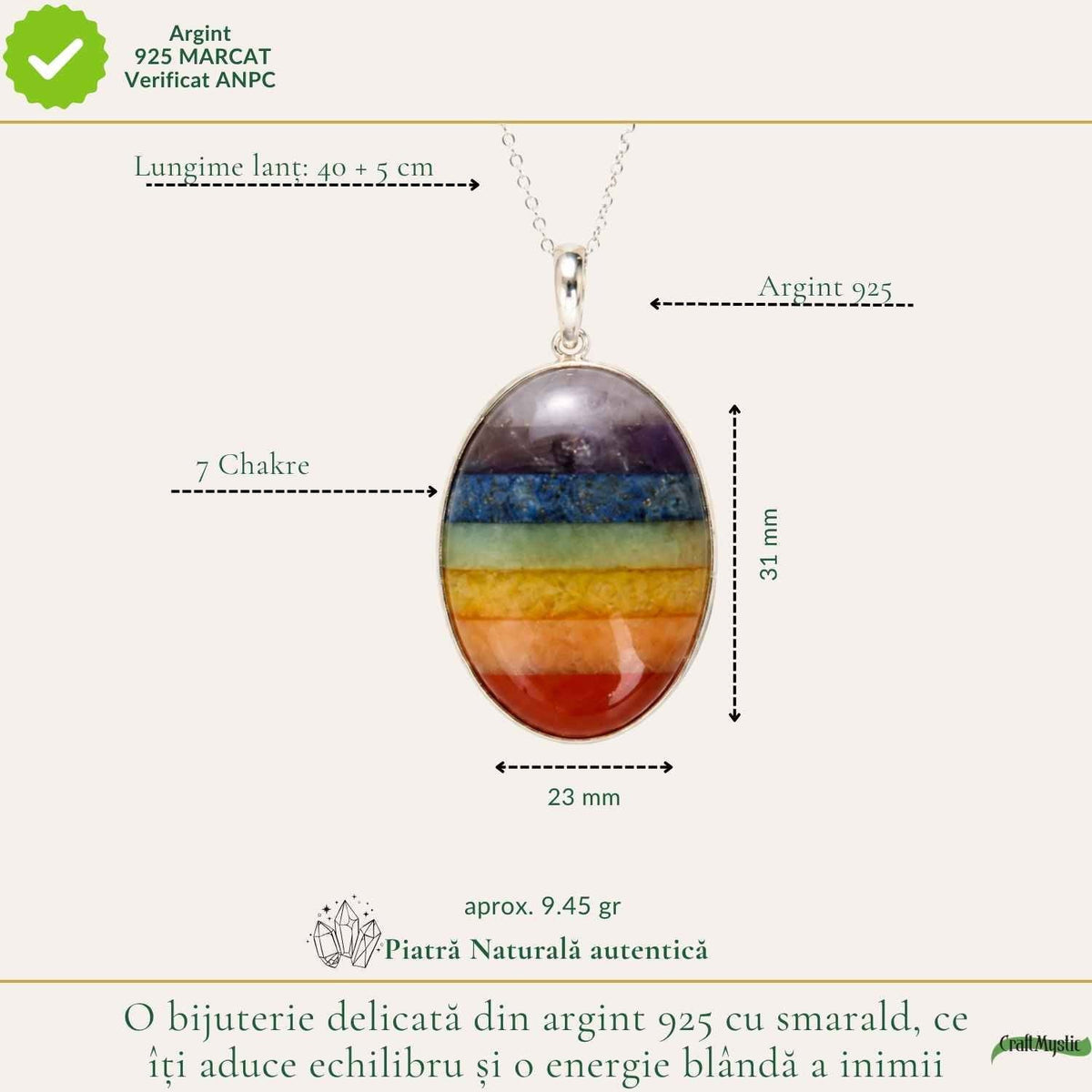 Colier cu cristalele celor 7 chakre – CraftMystic