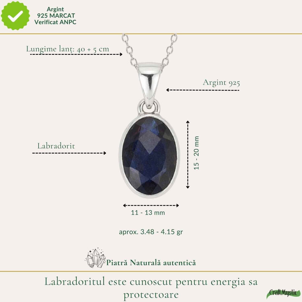 Colier cu Labradorit, Argint 925 – CraftMystic