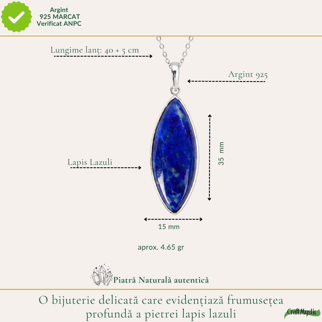 Colier cu Lapis Lazuli, Argint 925 – CraftMystic
