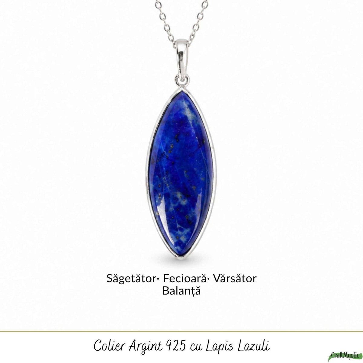 Colier cu Lapis Lazuli, Argint 925 – CraftMystic