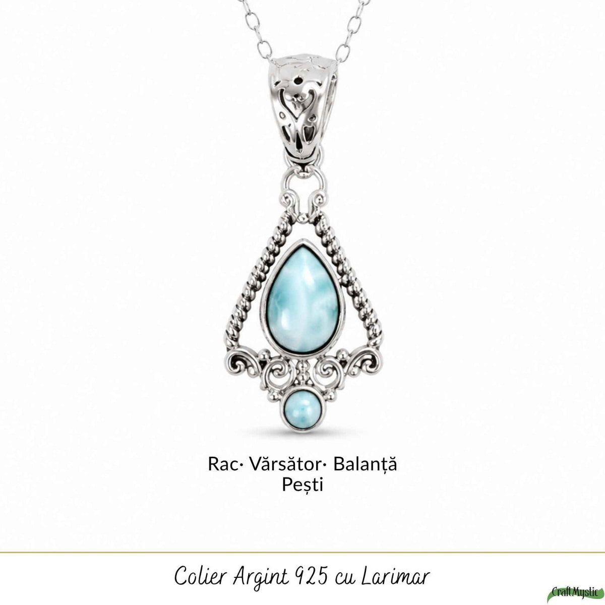 Colier cu Larimar, Argint 925 – CraftMystic