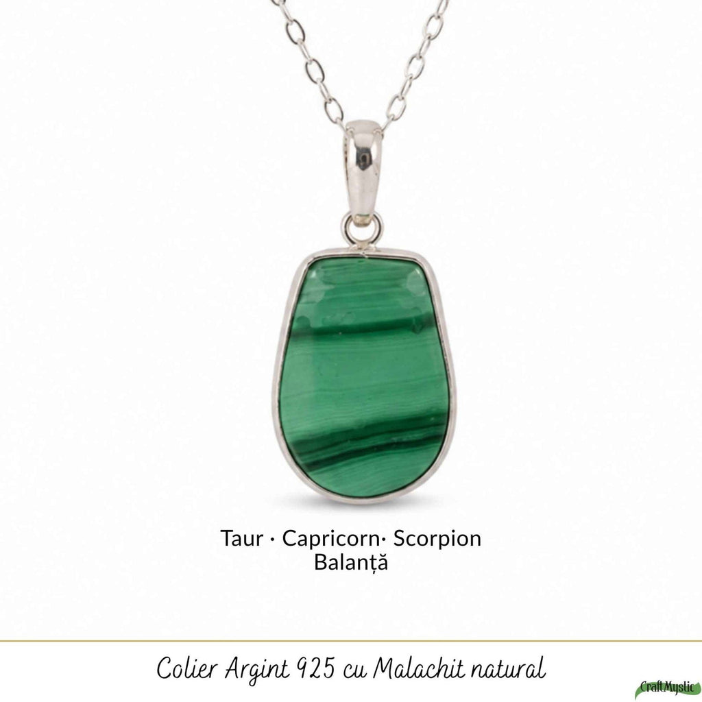 Colier cu Malachit, Argint 925 – CraftMystic