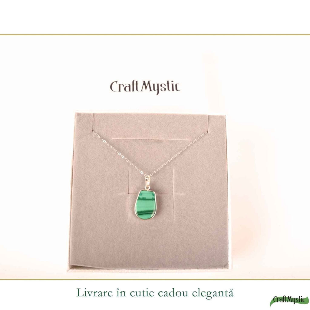 Colier cu Malachit, Argint 925 – CraftMystic