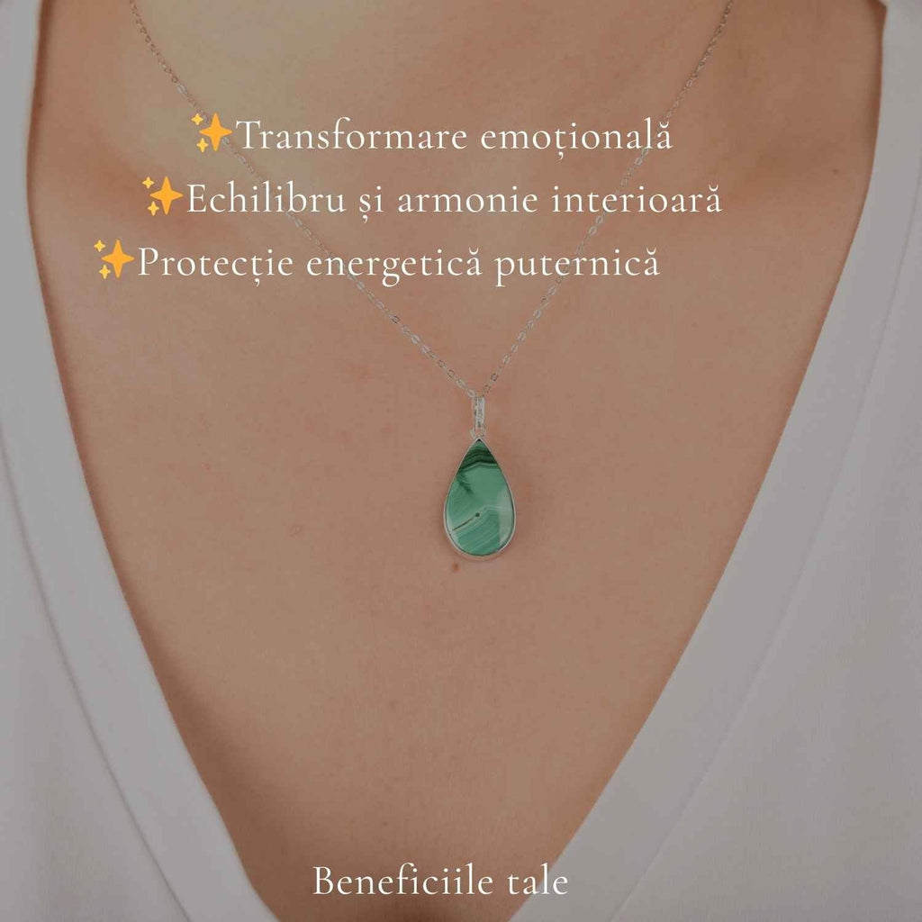 Colier cu Malachit, Argint 925 – CraftMystic