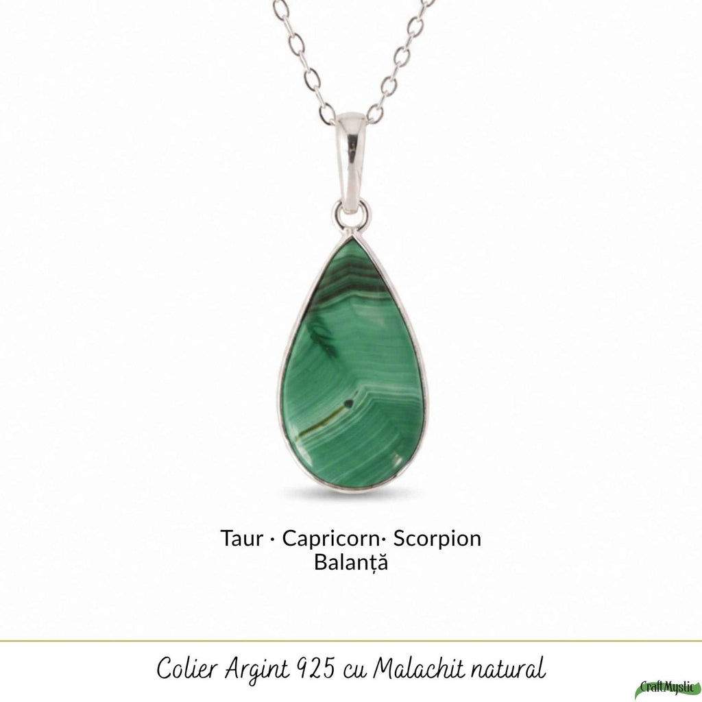 Colier cu Malachit, Argint 925 – CraftMystic