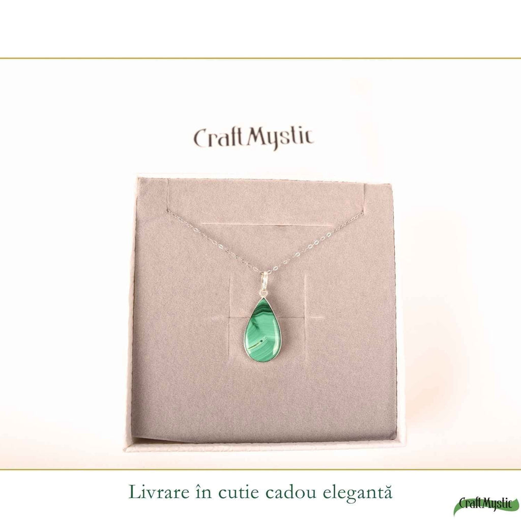 Colier cu Malachit, Argint 925 – CraftMystic