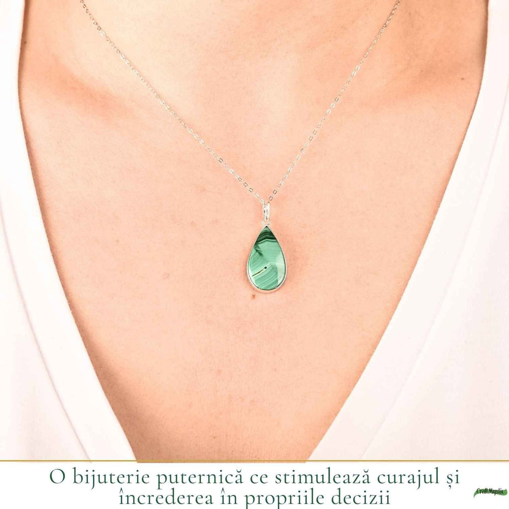 Colier cu Malachit, Argint 925 – CraftMystic