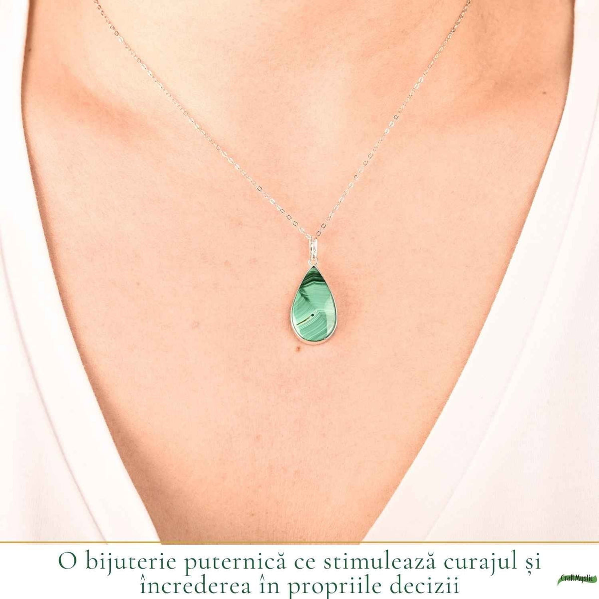 Colier cu Malachit, Argint 925 – CraftMystic