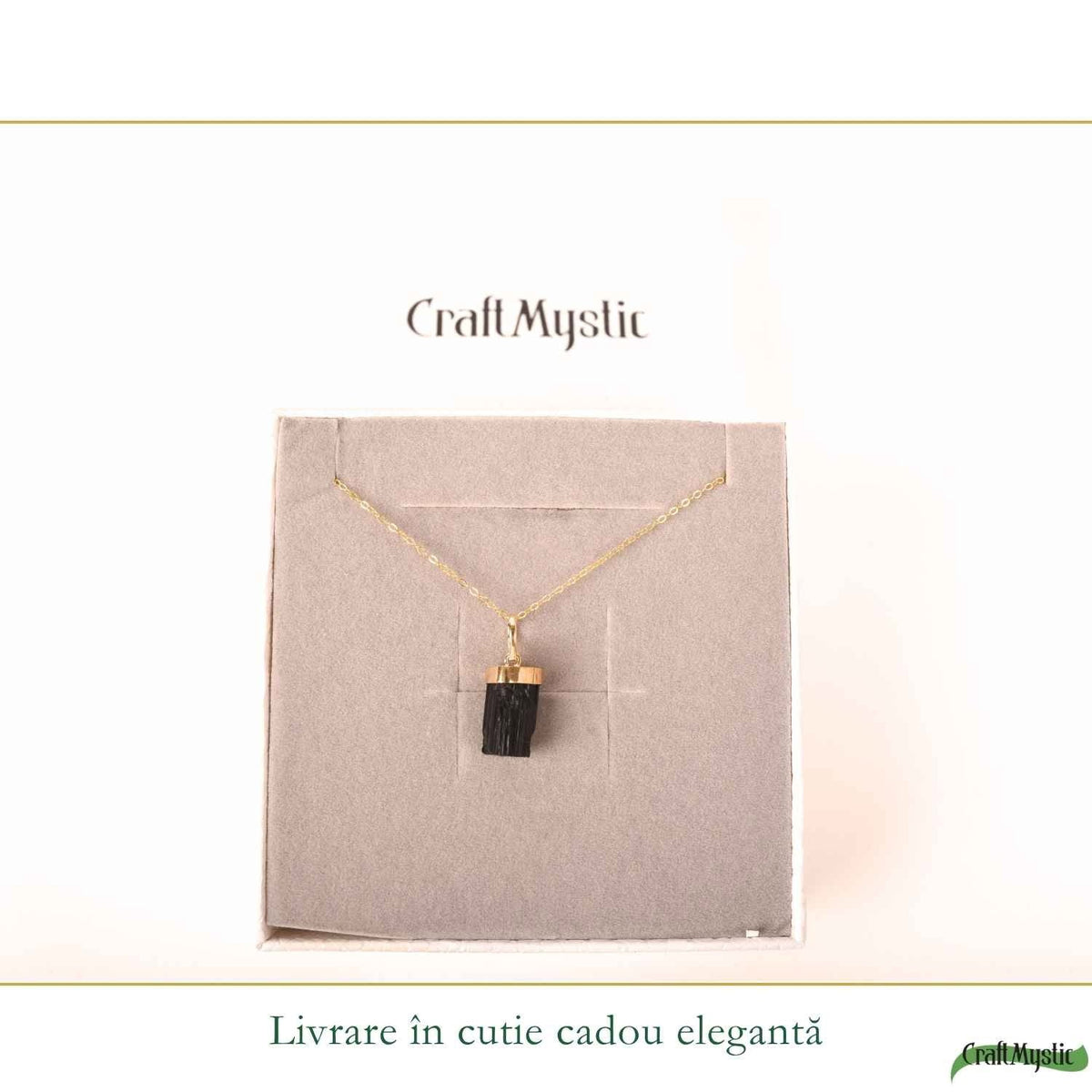 Colier cu Turmalină Neagră, Argint 925 placat aur 18k – CraftMystic