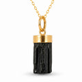 Colier cu Turmalină Neagră, Argint 925 placat aur 18k – CraftMystic