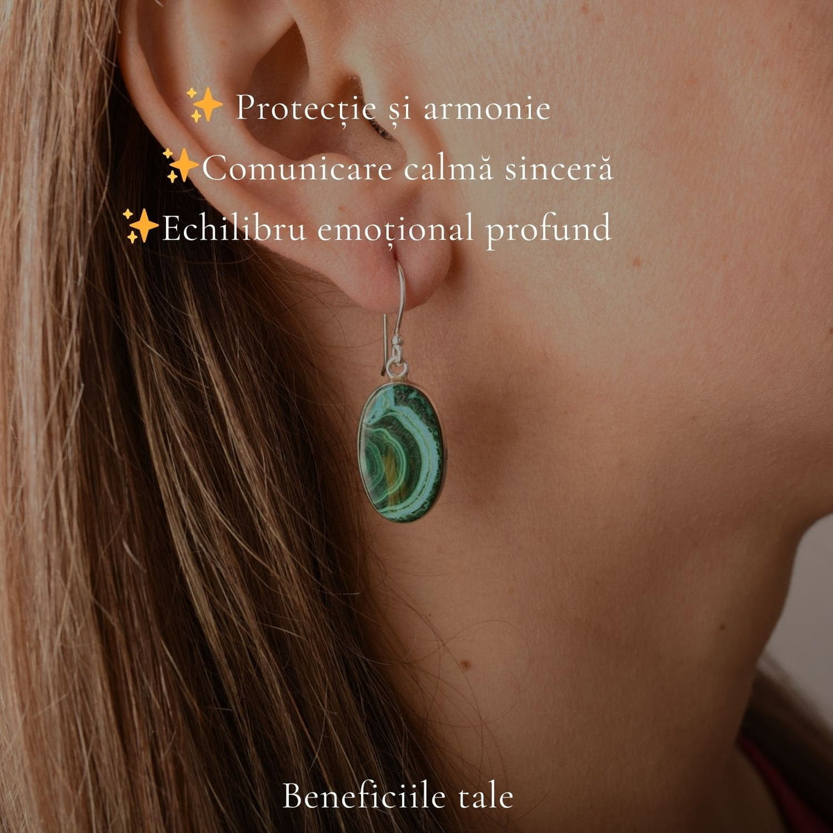 Cercei cu Malachit și Crisocol, Argint 925 – CraftMystic