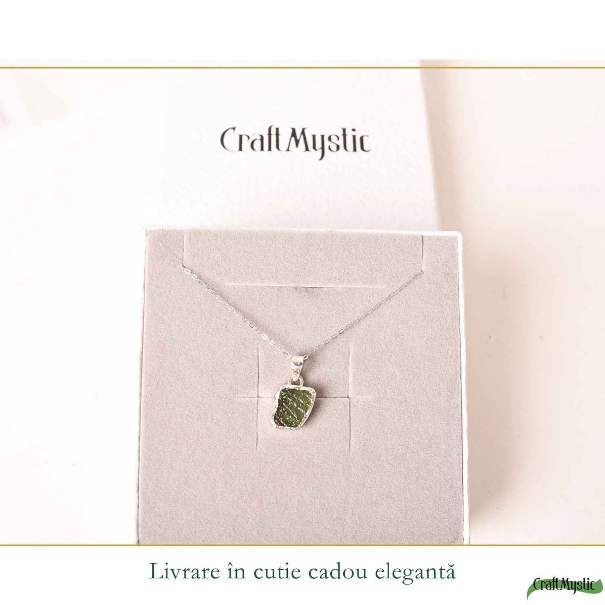 Colier cu Moldavit, Argint 925 – CraftMystic