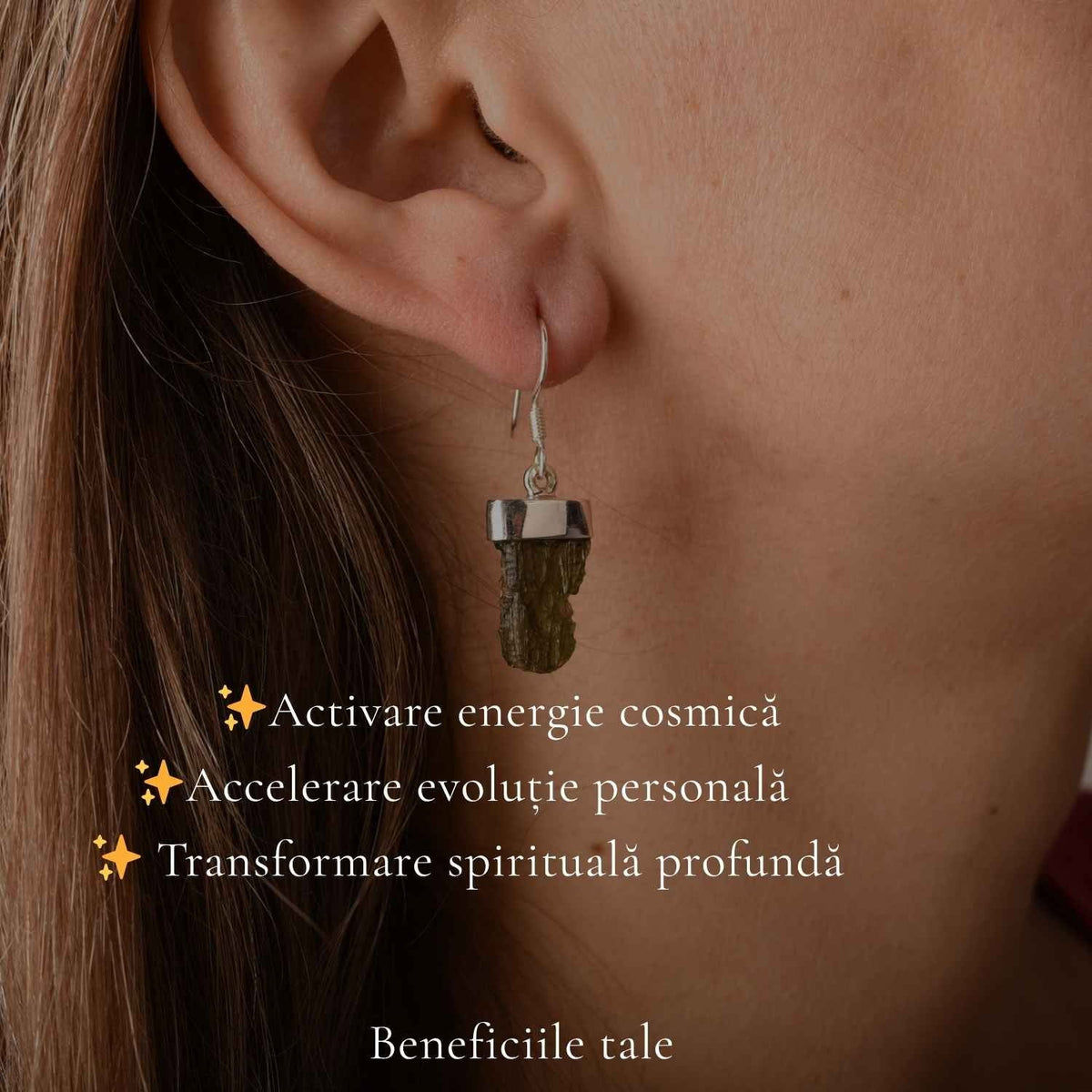 Cercei cu Moldavit, Argint 925 – CraftMystic