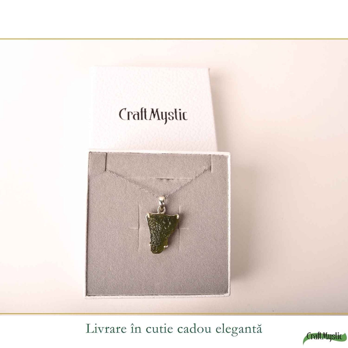 Colier cu Moldavit, Argint 925 – CraftMystic