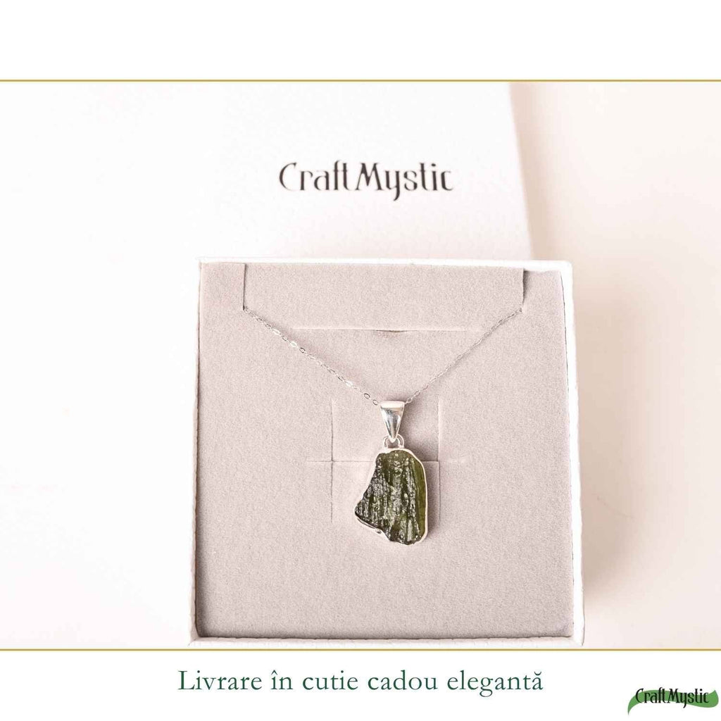 Colier cu Moldavit, Argint 925 – CraftMystic