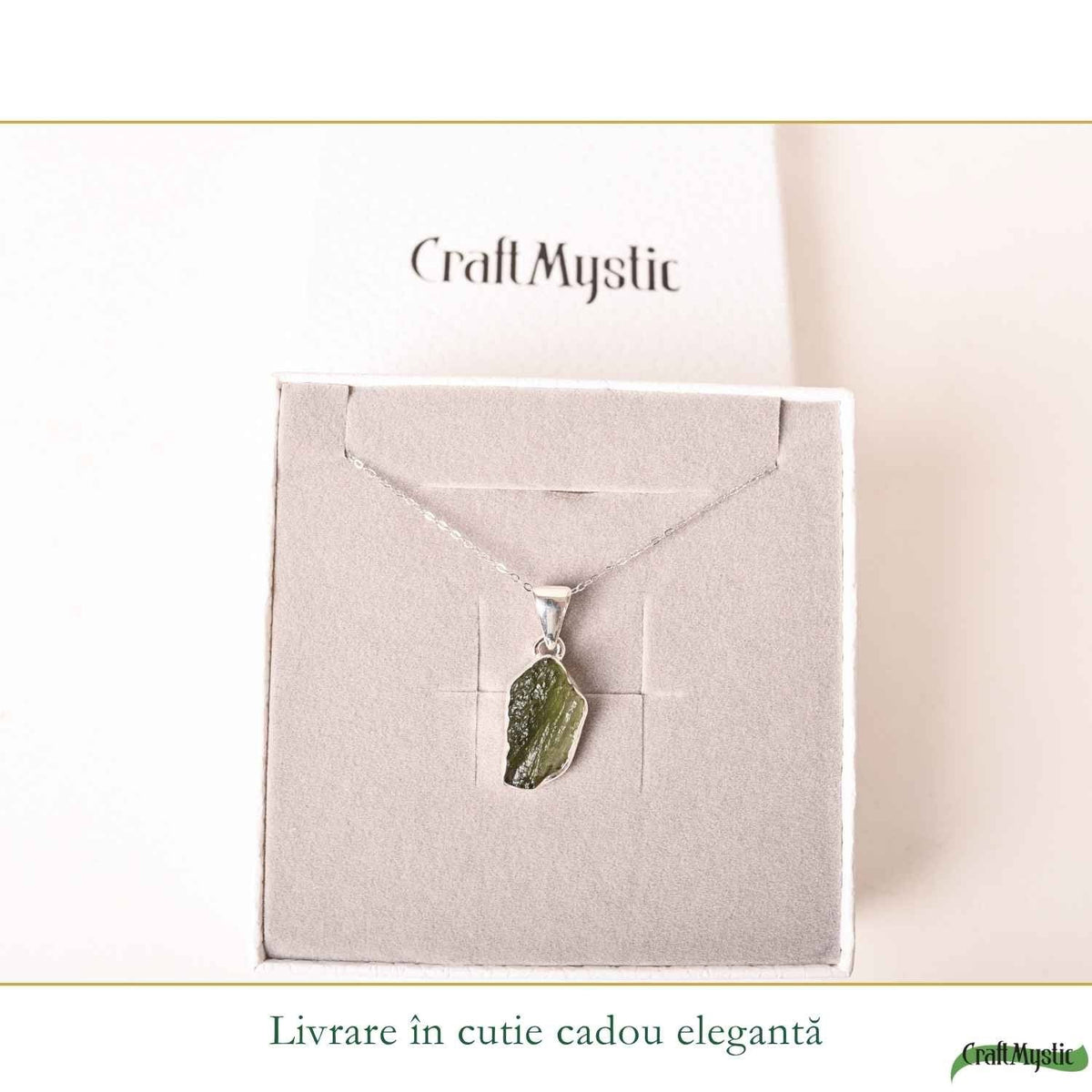 Colier cu Moldavit, Argint 925 – CraftMystic