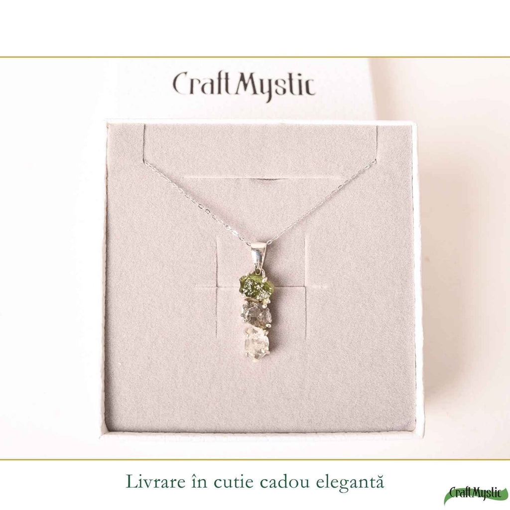 Colier cu Moldavit, Argint 925 – CraftMystic