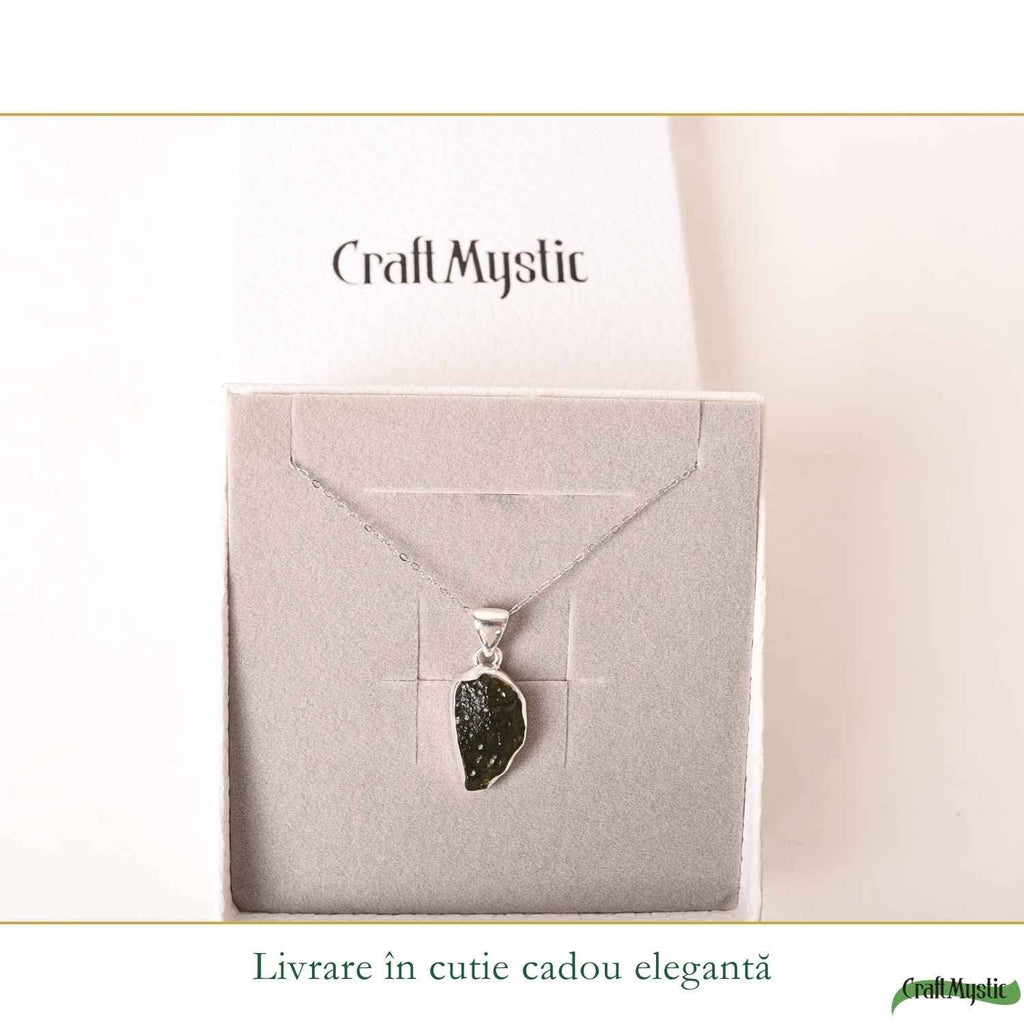 Colier cu Moldavit, Argint 925 – CraftMystic