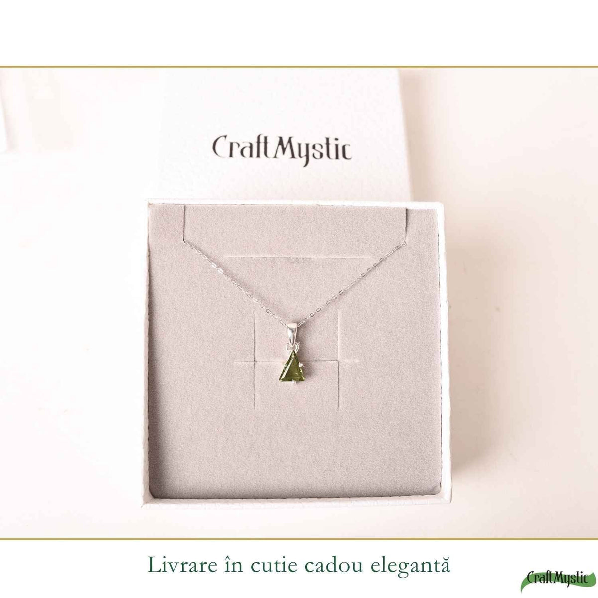 Colier cu Moldavit, Argint 925 – CraftMystic