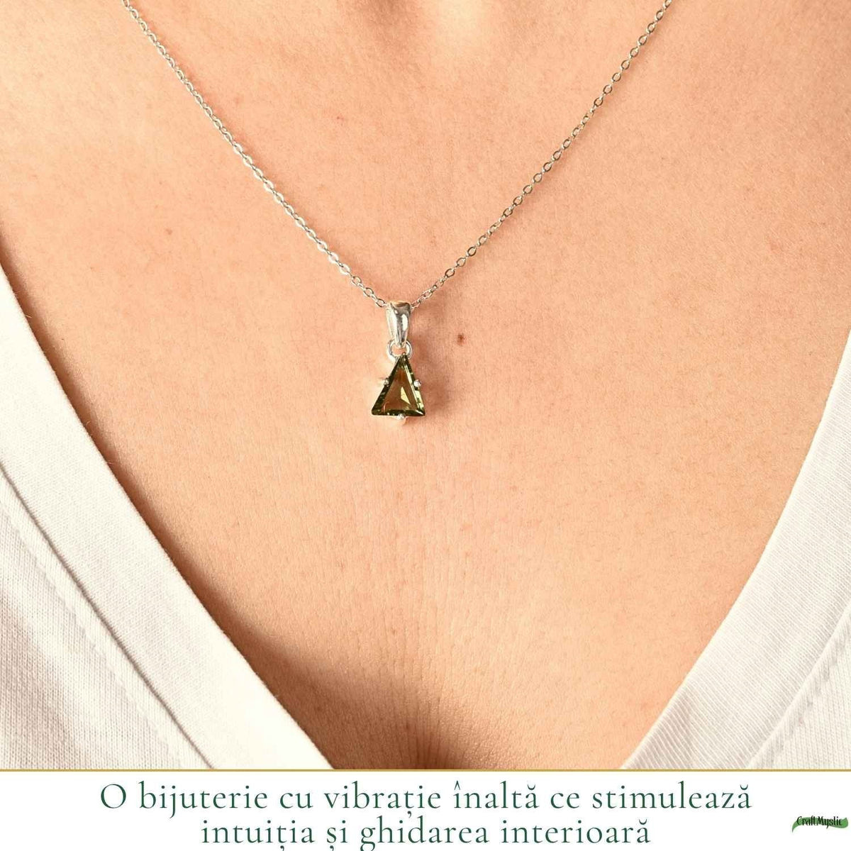 Colier cu Moldavit, Argint 925 – CraftMystic