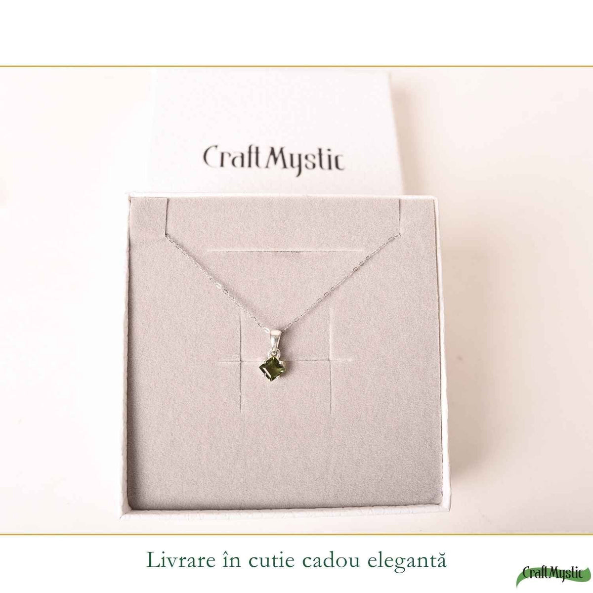 Colier cu Moldavit, Argint 925 – CraftMystic