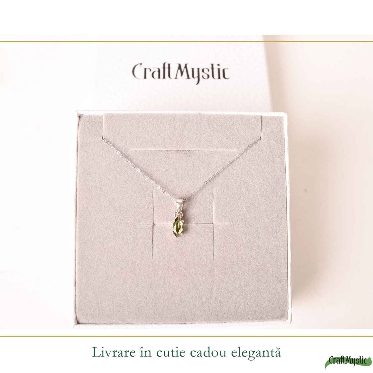 Colier cu Moldavit, Argint 925 – CraftMystic