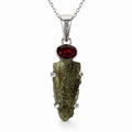 Colier cu Moldavit și Granat – CraftMystic