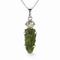 Colier cu Moldavit și Diamant Herkimer, Argint 925 – CraftMystic
