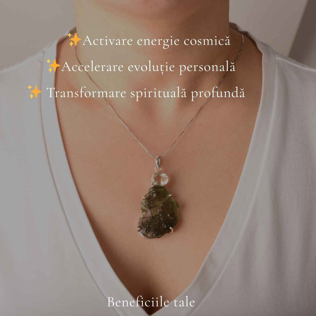 Colier cu Moldavit, Argint 925 – CraftMystic