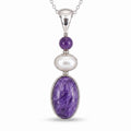 Colier cu Charoit, Perlă și alte cristale, Argint 925 – CraftMystic