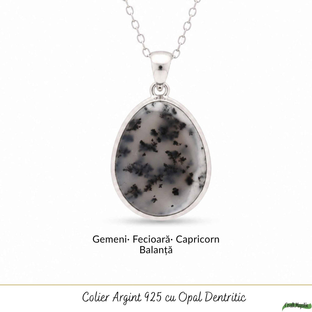 Colier cu Opal Dendritic, Argint 925 – CraftMystic
